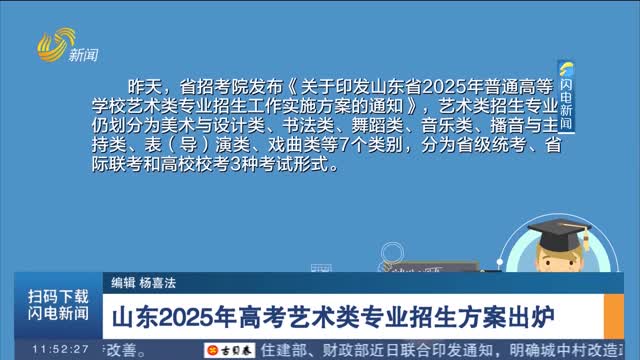 山东2025年高考艺术类专业招生方案出炉