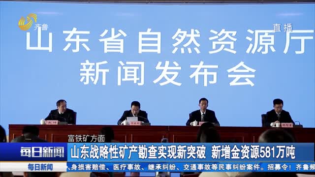 山东战略性矿产勘查实现新突破 新增金资源581万吨