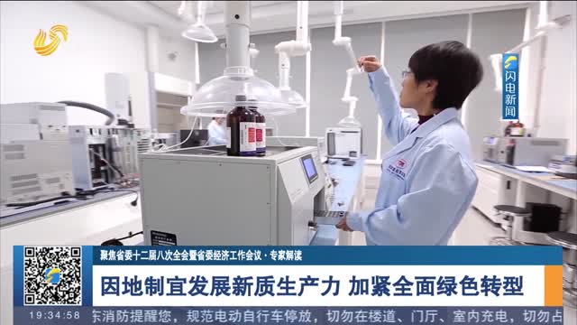 【聚焦省委十二届八次全会暨省委经济工作会议·专家解读】因地制宜发展新质生产力 加紧全面绿色转型