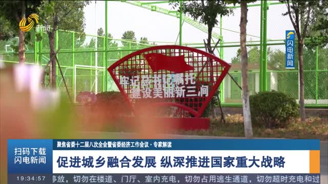 【聚焦省委十二届八次全会暨省委经济工作会议·专家解读】促进城乡融合发展 纵深推进国家重大战略