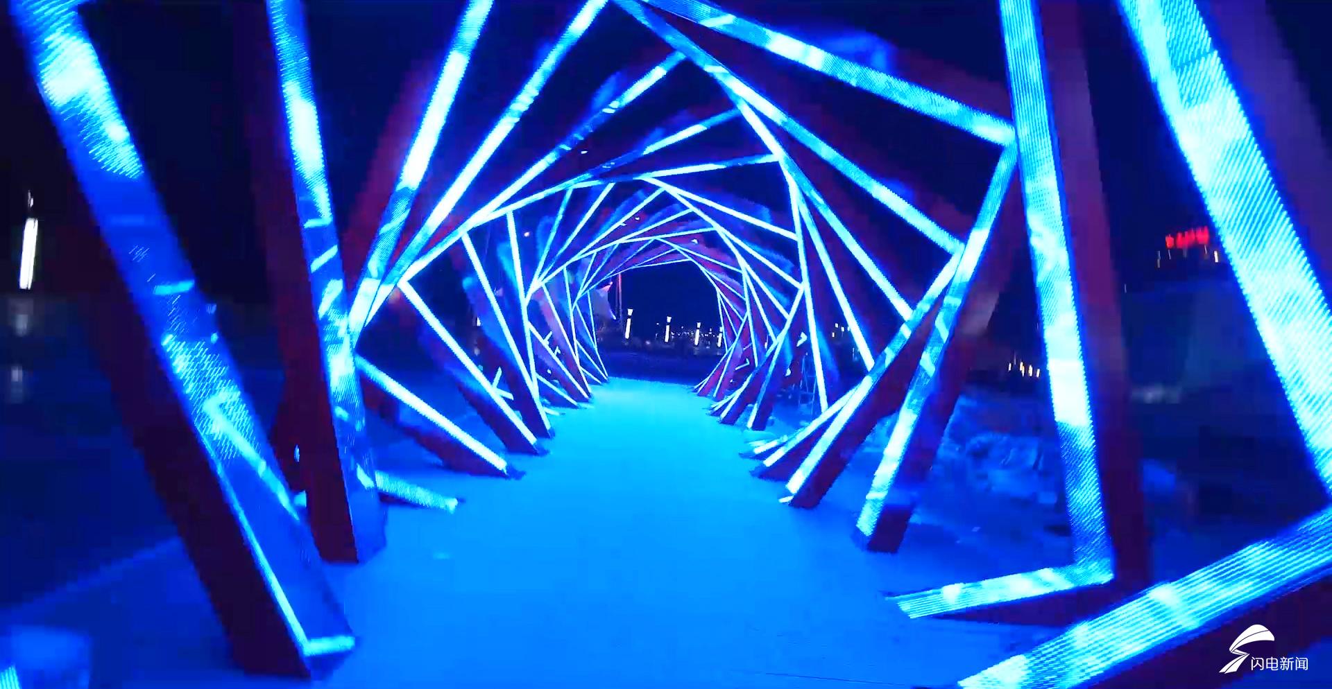 组图璀璨灯光秀烟台亮相光影融合美醉不夜城