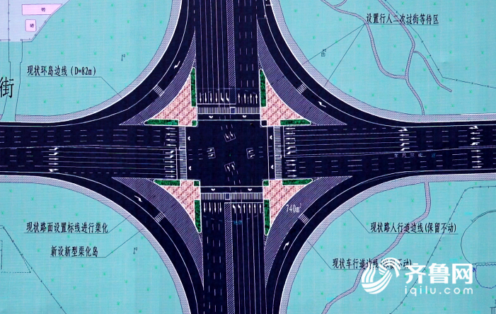在前期环岛绿化苗木完成迁移之后,目前,北海路上的两处环岛进入改造