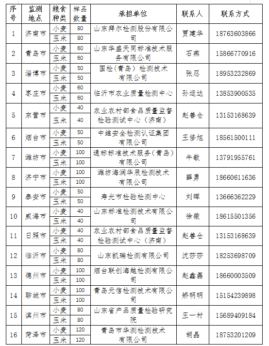 山東將開展糧食產品質量安全專項監測 小麥、玉米樣品各1150個