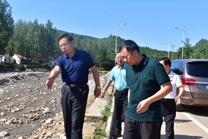 临朐县委副书记县长田元君到五井镇检查指导灾后自救重建工作