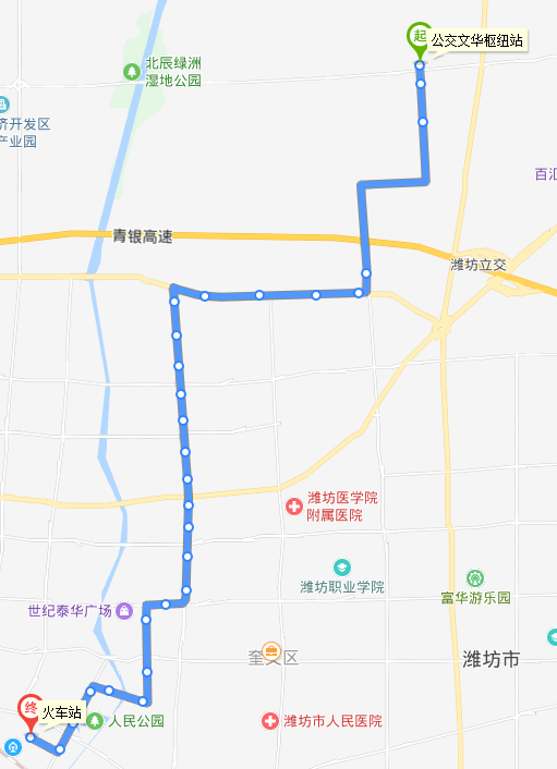 潍坊168路公交车路线图图片
