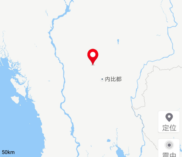 缅甸首都内比都西北方向发生50级地震