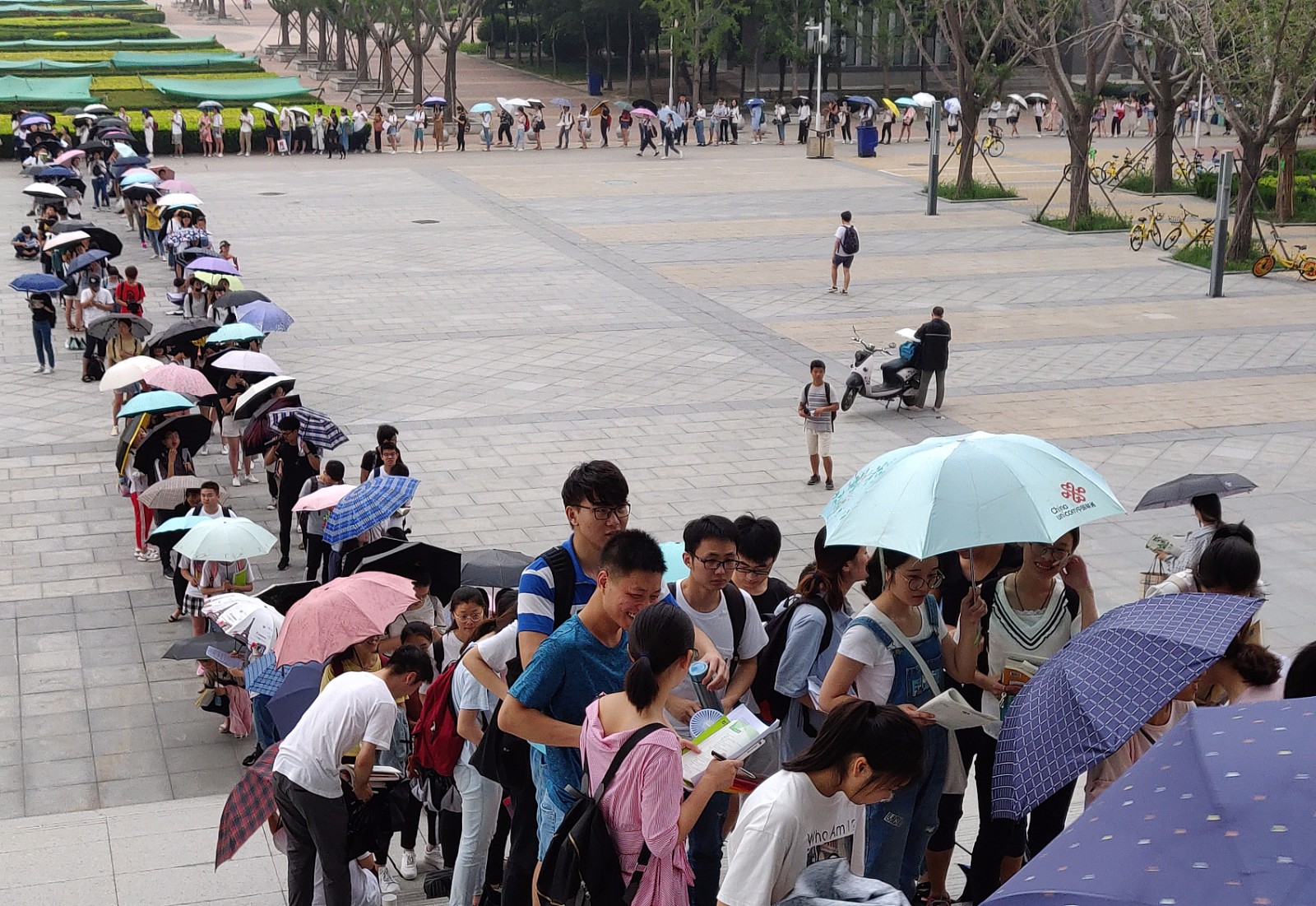 这是暑期的高校图书馆学生早6点就排长队