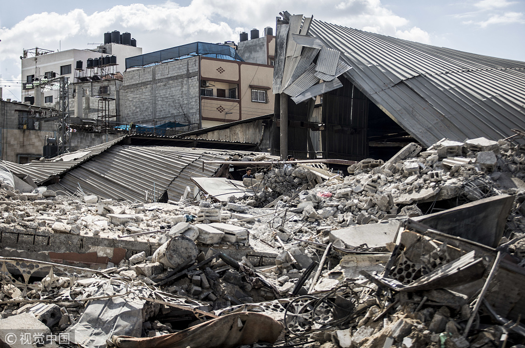 以色列空袭加沙地带满目疮痍废墟一片