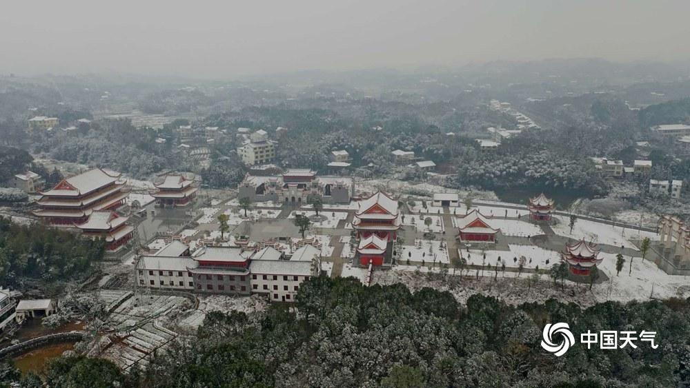 湖南常德多地雪景美不胜收