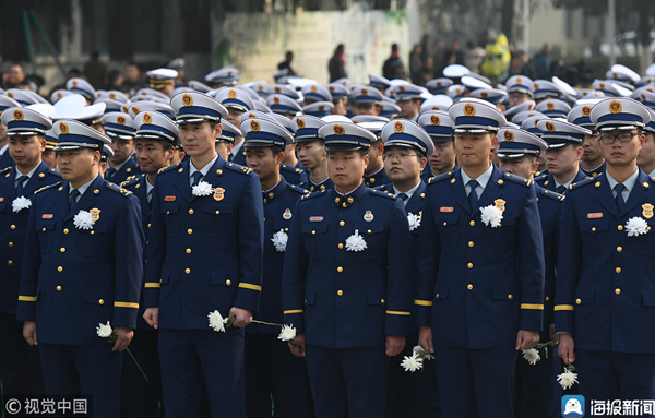 2019年1月21日上午,合肥犧牲的消防員孟鳴之烈士追悼會在合肥市殯儀館