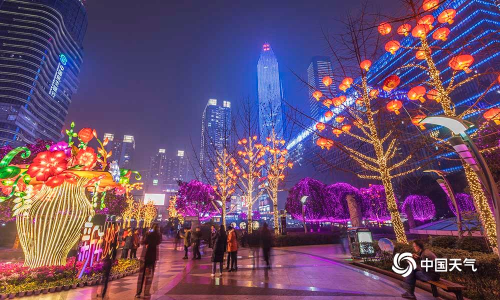 春节临近 重庆夜色绚烂