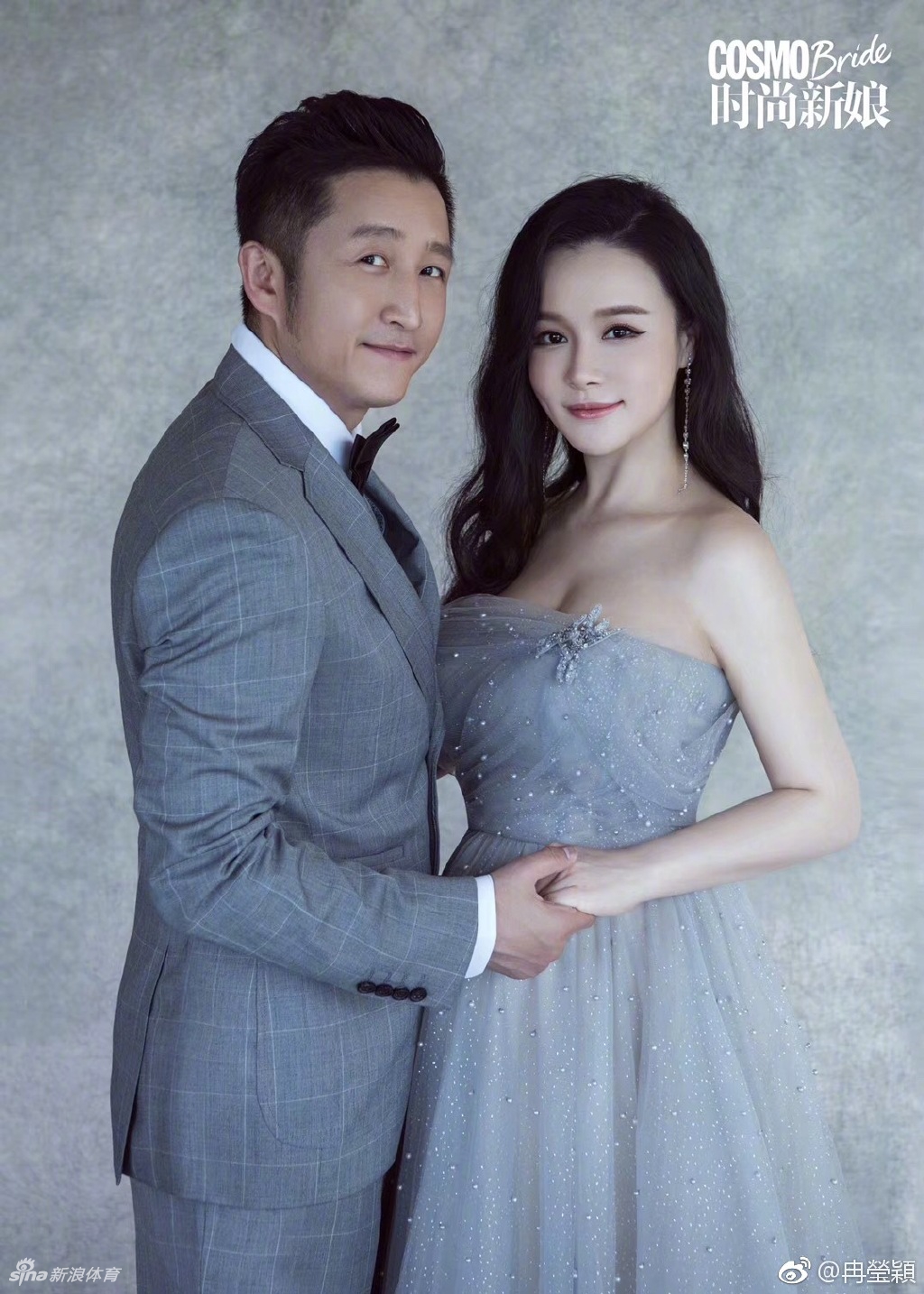 幸福冉莹颖怀三胎与邹市明拍婚纱大片