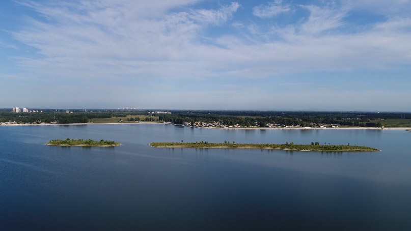 53秒航拍大片来袭初秋聊城望岳湖碧水白云美如画