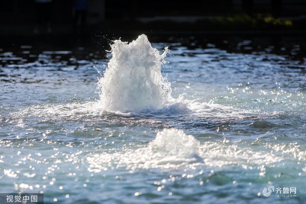 泉群呈爆表式喷涌墨泉现一泉成河美景