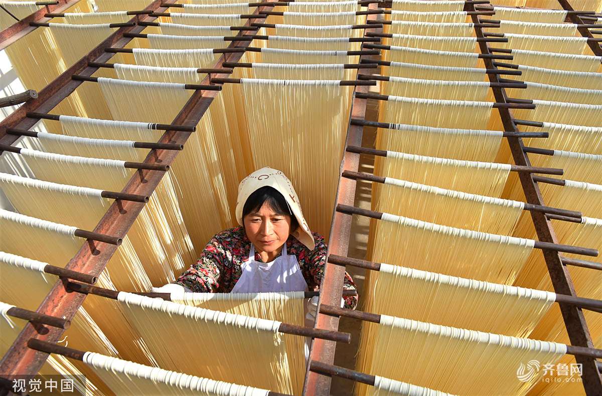 山东淄博手工面条加工晾晒忙