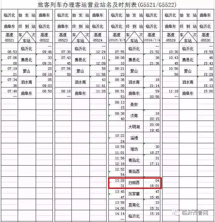 日蘭高鐵時刻表出爐明日新開2條公交線路直通日照西站