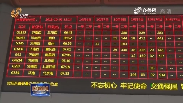 【关注假期出行】济南西站今明两天各方向车票均售罄