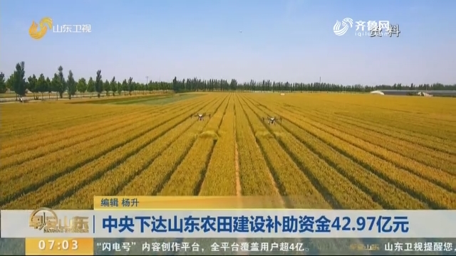中央下达山东农田建设补助资金42.97亿元