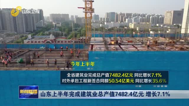 山东上半年完成建筑业总产值7482.4亿元 增长7.1%