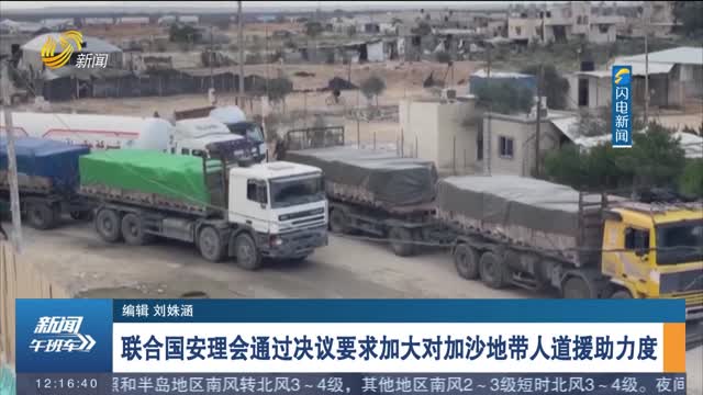 联合国安理会通过决议要求加大对加沙地带人道援助力度