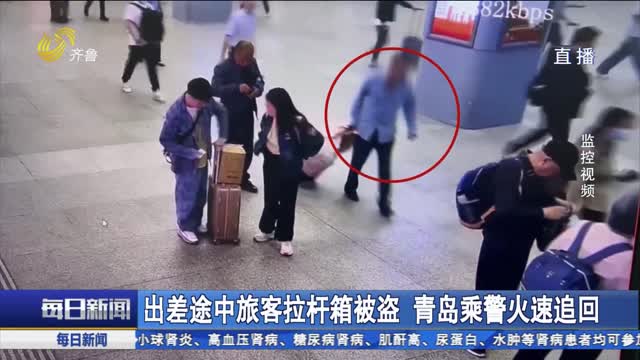 出差途中旅客拉杆箱被盗 青岛乘警火速追回
