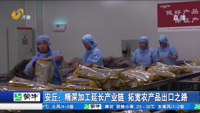 安丘：精深加工延长产业链 拓宽农产品出口之路