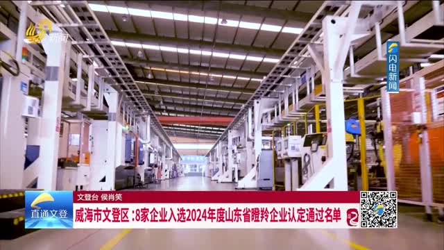 威海市文登区：8家企业入选2024年度山东省瞪羚企业认定通过名单