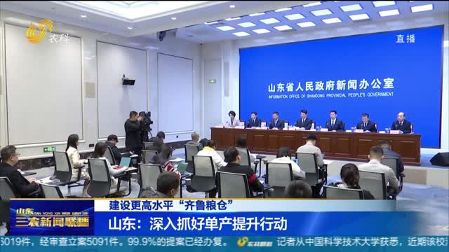 【建设更高水平“齐鲁粮仓”】山东：深入抓好单产提升行动