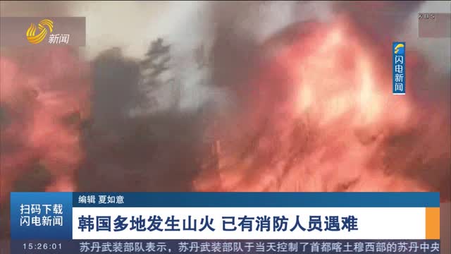 韩国多地发生山火 已有消防人员遇难