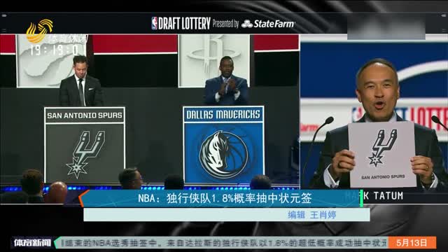 NBA：独行侠队1.8%概率抽中状元签