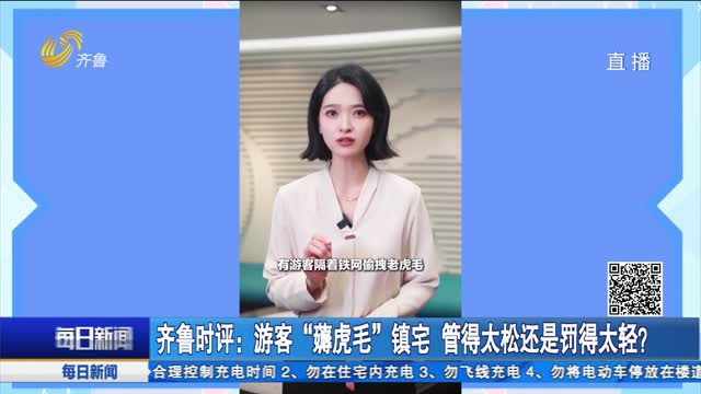 齐鲁时评：游客“薅虎毛”镇宅 管得太松还是罚得太轻？