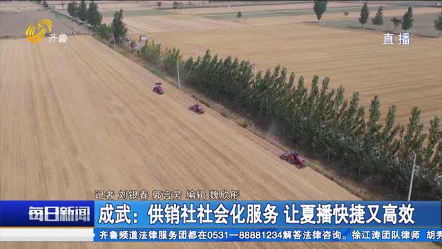 成武：供销社社会化服务 让夏播快捷又高效