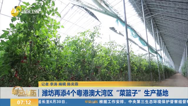潍坊再添4个粤港澳大湾区“菜篮子”生产基地