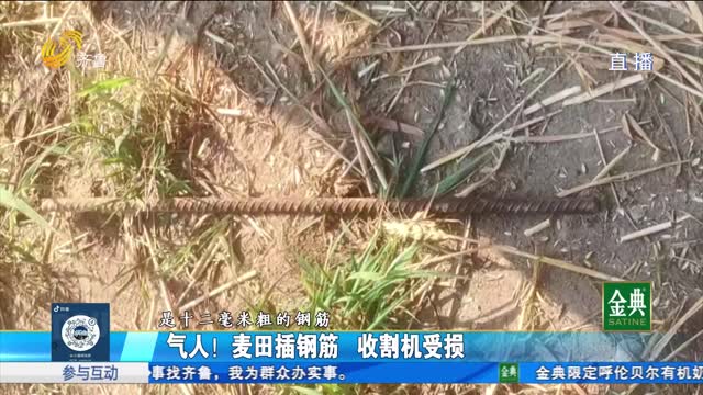 谁是“黑手”？麦田插钢筋 收割机受损严重