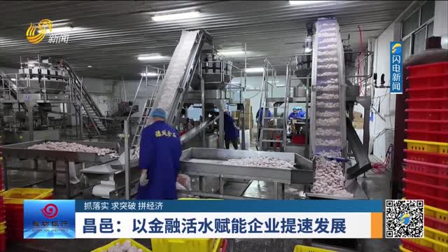 【抓落实 求突破 拼经济】昌邑：以金融活水赋能企业提速发展