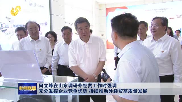 何立峰在山东调研外经贸工作时强调 充分发挥企业竞争优势 持续推动外经贸高质量发展