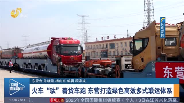 火车“驮”着货车跑 东营打造绿色高效多式联运体系