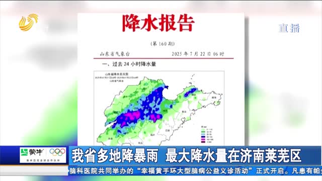 我省多地降暴雨 最大降水量在济南莱芜区