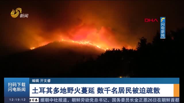 土耳其多地野火蔓延 数千名居民被迫疏散