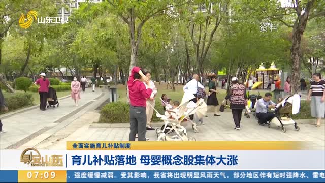 【全面实施育儿补贴制度】育儿补贴落地 母婴概念股集体大涨