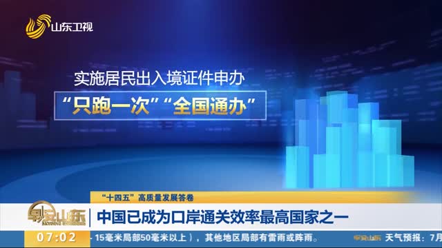 【“十四五”高质量发展答卷】中国已成为口岸通关效率最高国家之一