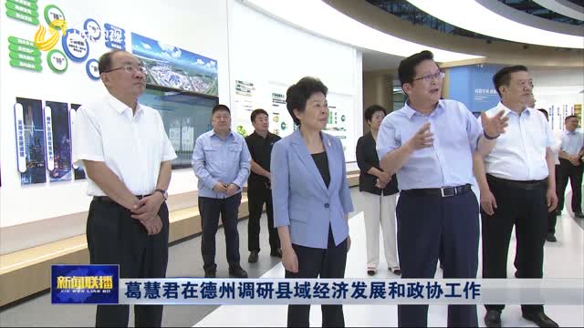 葛慧君在德州調研縣域經濟發展和政協工作