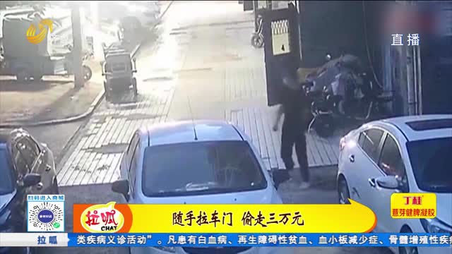 隨手拉車門 偷走三萬元