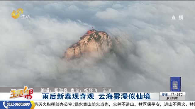 雨后新泰现奇观 云海雾漫似仙境