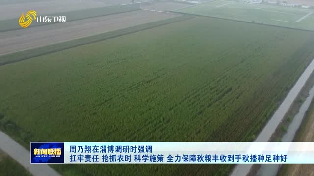周乃翔在淄博调研时强调 扛牢责任 抢抓农时 科学施策 全力保障秋粮丰收到手秋播种足种好