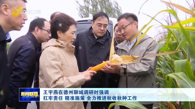 王宇燕在德州聊城调研时强调 扛牢责任 精准施策 全力推进秋收秋种工作