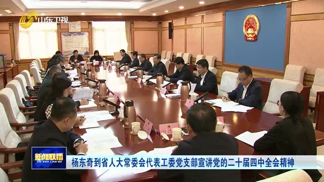 杨东奇到省人大常委会代表工委党支部宣讲党的二十届四中全会精神