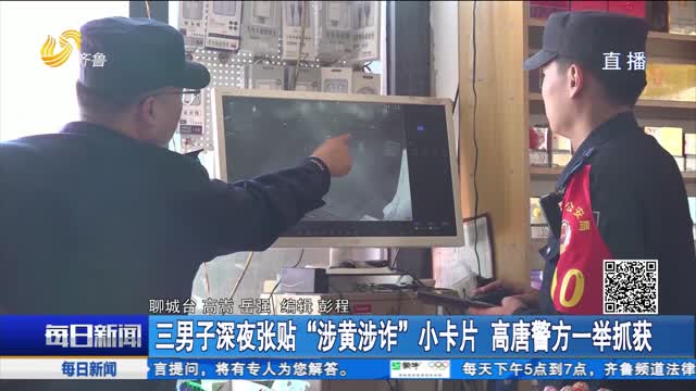 三男子深夜张贴“涉黄涉诈”小卡片 高唐警方一举抓获