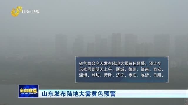 山东发布陆地大雾黄色预警