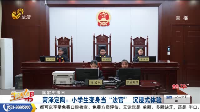 【国家宪法日】菏泽定陶：小学生变身当“法官” 沉浸式体验
